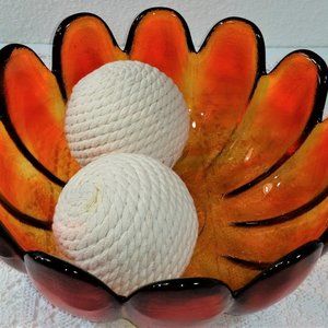 MCM Indiana Art Glass Lotus Decorative/Serving Bowl